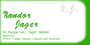 nandor jager business card