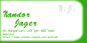 nandor jager business card